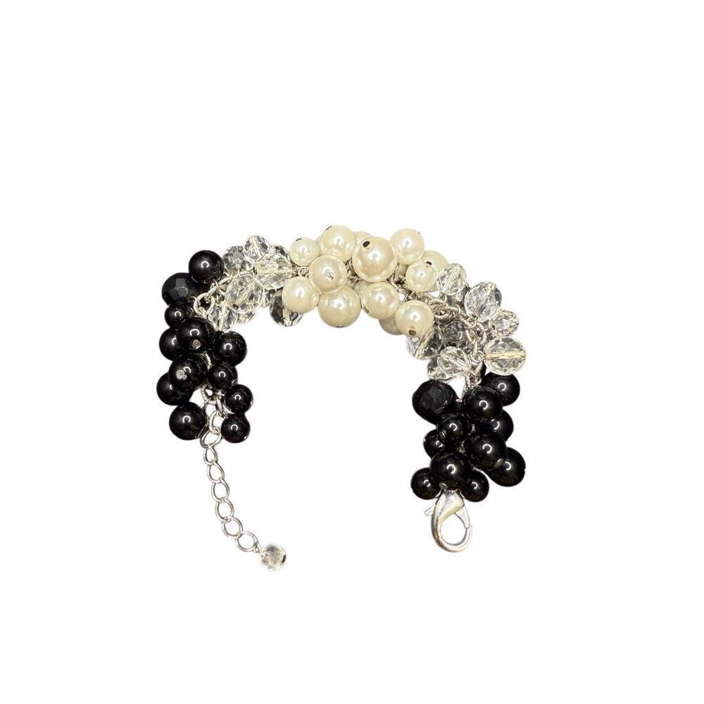 Nordstrom black, clear, and white beads bracelet